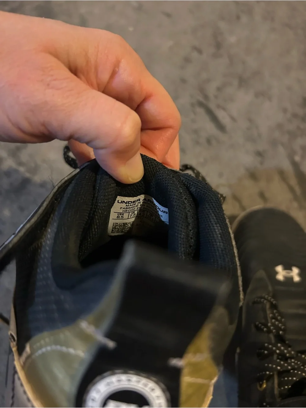 Under Armour Black White Gold Baseball Cleats